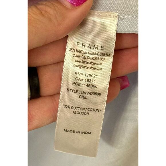 Frame Ciel Collared  Deep V-Neck Oversized Wide Sleeve Lindsay Resort Dress S - Picture 5 of 9